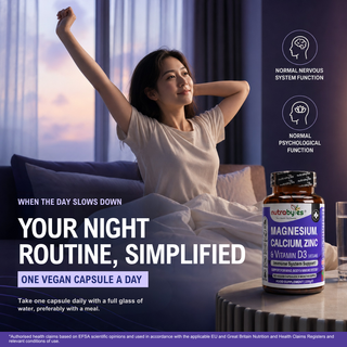 Magnesium, Calcium, Zinc & Vitamin D3 (Vegan D3) | Advanced Immunity Support | 6 Months Supply | Made in the UK