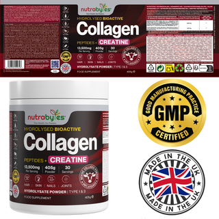 Collagen Powder with Creatine Monohydrate | Ultimate Beauty & Fitness Combo | Unflavoured | 405g