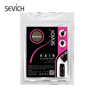 Sevich Beauty Salon Instant Thickening Hair Fiber Powder 100g Thickening Hair Building Fibers Wig Extensions Refill Black Colors