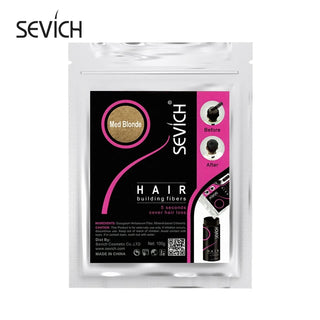 Sevich Beauty Salon Instant Thickening Hair Fiber Powder 100g Thickening Hair Building Fibers Wig Extensions Refill Black Colors