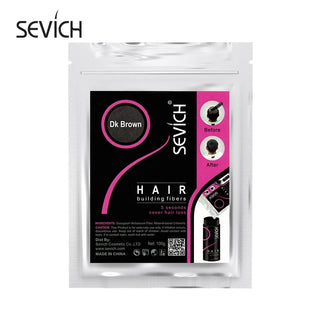 Sevich Beauty Salon Instant Thickening Hair Fiber Powder 100g Thickening Hair Building Fibers Wig Extensions Refill Black Colors