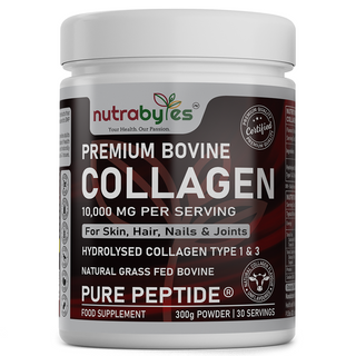 Premium Bovine Collagen Supplement Powder, 10,000 mg Pure Hydrolysed Collagen Peptides, Blended with 19 Amino Acids, Unflavoured Collagen Protein Powder Types 1 and 3, Halal & Kosher