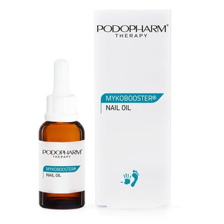 Podopharm Mykobooster Nail Oil with packaging on a white background