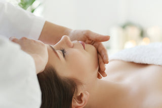 Woman receiving a massage with a blurred background