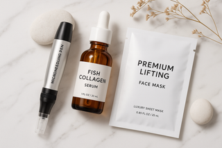 Microneedling  pen with fish Collagen Serum + Premium Lifting Mask treatment 